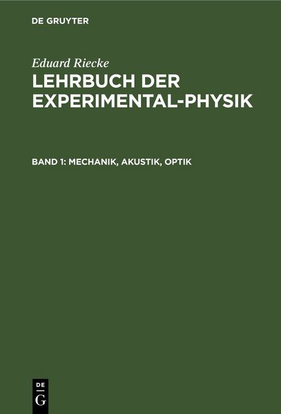 Produktbild: Mechanik, Akustik, Optik