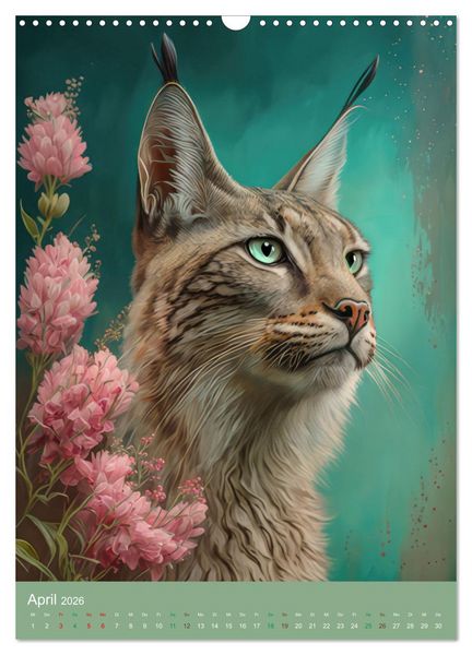 Produktbild: Raubkatzen mit Ornamenten indischer Art (Wandkalender 2026 DIN A3 hoch), CALVENDO Monatskalender