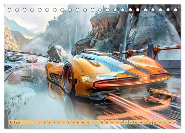 Produktbild: Futuristische Boliden - Asiatisch inspiriert (Tischkalender 2026 DIN A5 quer), CALVENDO Monatskalender