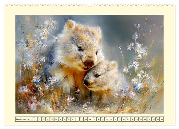 Produktbild: Wombats. Australiens liebenswerte Beuteltiere (hochwertiger Premium Wandkalender 2027 DIN A2 quer), Kunstdruck in Hochglanz