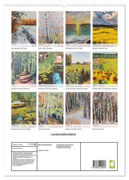Produktbild: Landschaftsmalerei (hochwertiger Premium Wandkalender 2027 DIN A2 hoch), Kunstdruck in Hochglanz