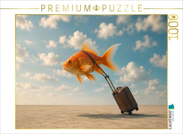 CALVENDO Puzzle Der reisende Goldfisch | 1000 Teile Lege-Größe 64x48cm Foto-Puzzle für glückliche Stunden