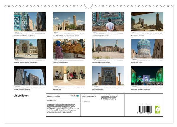 Produktbild: Usbekistan (Wandkalender 2026 DIN A3 quer), CALVENDO Monatskalender