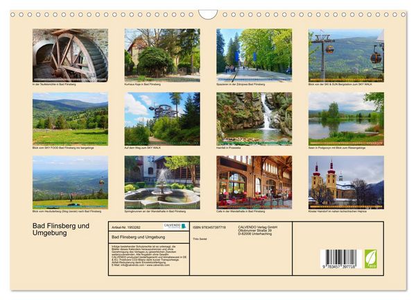 Produktbild: Bad Flinsberg und Umgebung (Wandkalender 2026 DIN A3 quer), CALVENDO Monatskalender