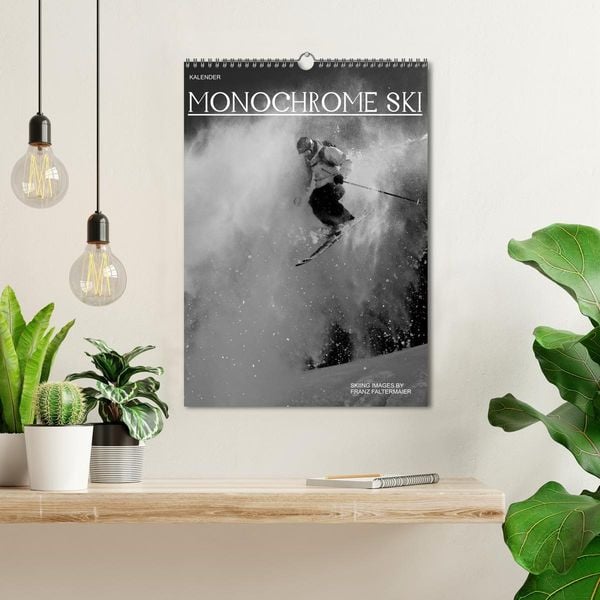 Produktbild: Monochrome Ski (Wandkalender 2026 DIN A3 hoch), CALVENDO Monatskalender