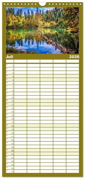 Produktbild: Familienplaner 2026 - WANDERN &uuml;ber Stock und Stein in der Schweiz mit 5 Spalten (Wandkalender, 21 x 45 cm) CALVENDO