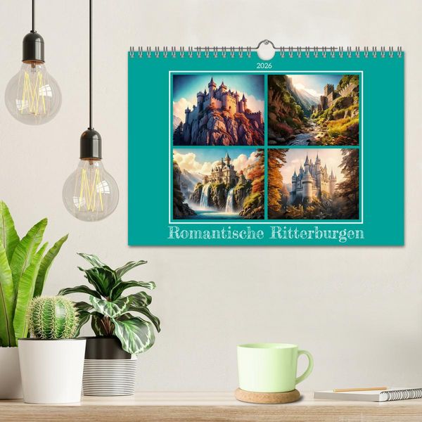 Produktbild: Romantische Ritterburgen (Wandkalender 2026 DIN A4 quer), CALVENDO Monatskalender