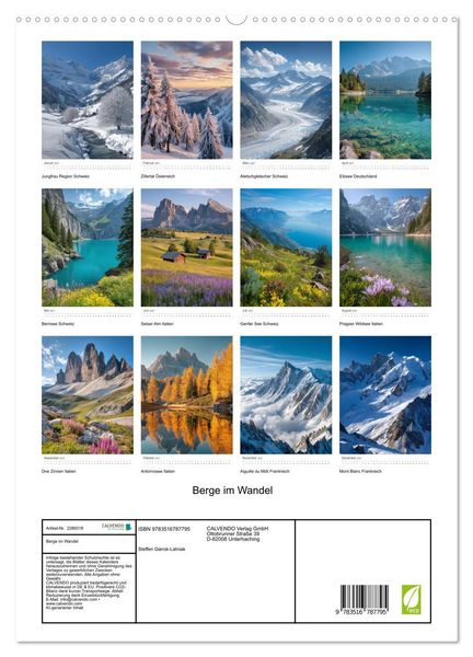 Produktbild: Berge im Wandel (hochwertiger Premium Wandkalender 2027 DIN A2 hoch), Kunstdruck in Hochglanz