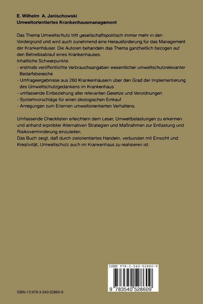 Produktbild: Umweltorientiertes Krankenhausmanagement