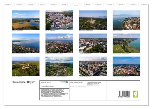 Produktbild: Himmel &uuml;ber Bayern (hochwertiger Premium Wandkalender 2026 DIN A2 quer), Kunstdruck in Hochglanz
