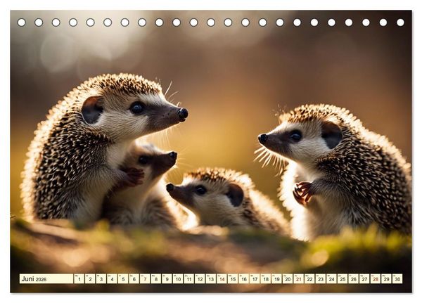 Produktbild: Igel - Wildtier des Jahres 2024 (Tischkalender 2026 DIN A5 quer), CALVENDO Monatskalender