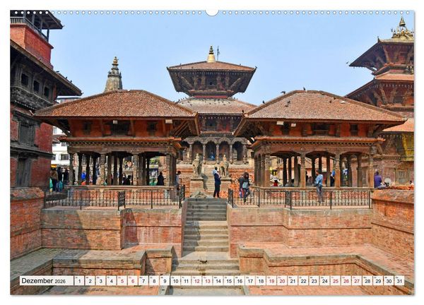 Produktbild: LALITPUR, die alte K&ouml;nigsstadt (hochwertiger Premium Wandkalender 2026 DIN A2 quer), Kunstdruck in Hochglanz
