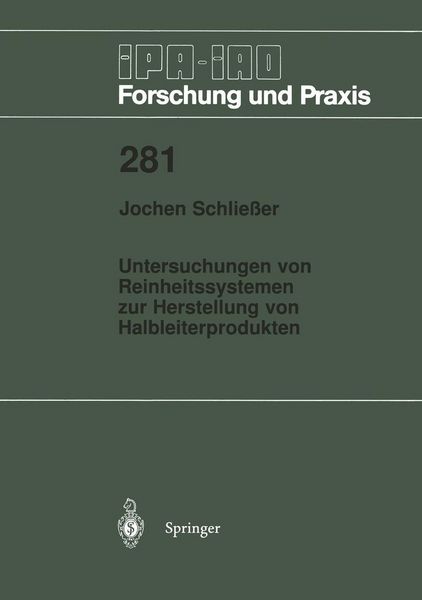 Produktbild: Untersuchungen von Reinheitssytemen zur Herstellung von Halbleiterprodukten
