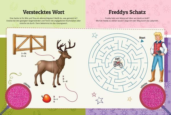 Produktbild: Bibi und Tina Mein verhextes R&auml;tselbuch I Mit Geheimlupe zum eigenst&auml;ndigen L&ouml;sen