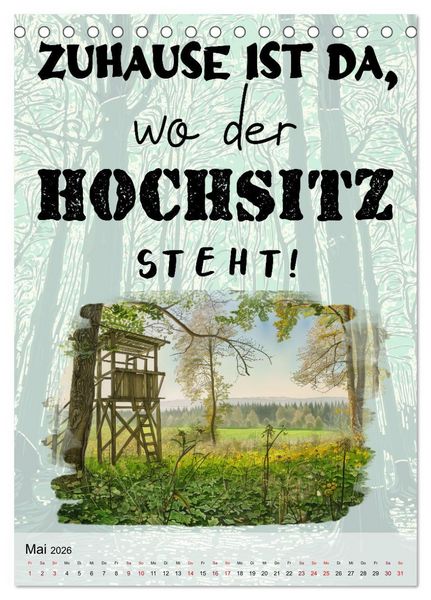 Produktbild: J&auml;gerspr&uuml;che (Tischkalender 2026 DIN A5 hoch), CALVENDO Monatskalender