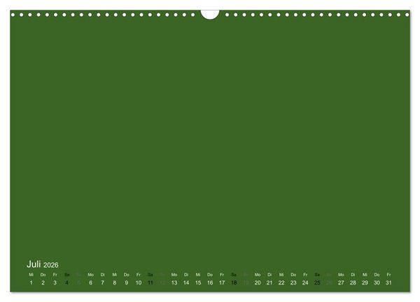 Produktbild: Bastelkalender - dunkel Gr&uuml;n (Wandkalender 2026 DIN A3 quer), CALVENDO Monatskalender