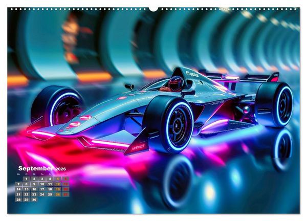 Produktbild: Formel E futuristisch (hochwertiger Premium Wandkalender 2026 DIN A2 quer), Kunstdruck in Hochglanz