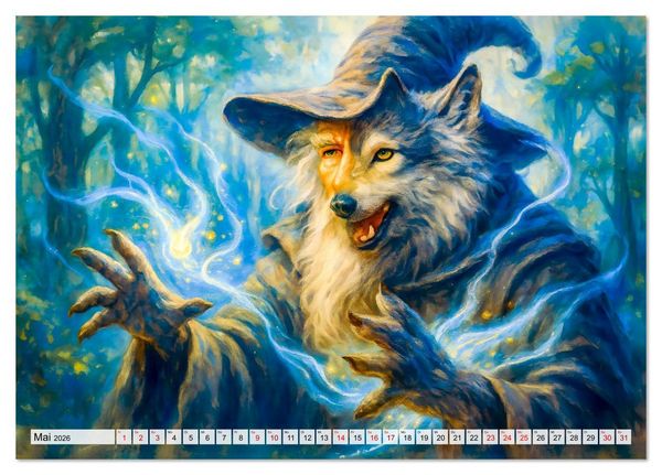Produktbild: Magische Meister - Kalender &uuml;ber Zauberer und ihre Kr&auml;fte (Tischkalender 2026 DIN A5 quer), CALVENDO Monatskalender