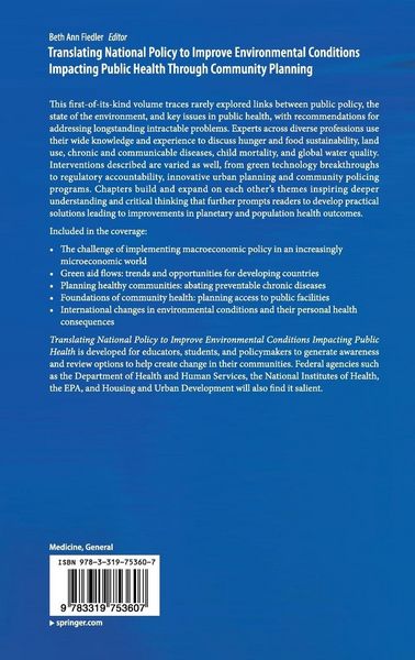 Produktbild: Translating National Policy to Improve Environmental Conditions Impacting Public Health Through Community Planning