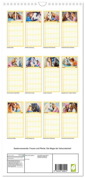 Produktbild: Familienplaner 2026 - Seelenverwandte. Frauen und Pferde. Die Magie der Verbundenheit mit 5 Spalten (Wandkalender, 21 x 45 cm) CALVENDO