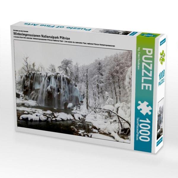 Produktbild: CALVENDO Puzzle Ein Motiv aus dem Kalender Winterimpressionen Nationalpark Plitvice | 1000 Teile Lege-Gr&ouml;&szlig;e 64 &times; 48 cm Foto-Puzzle f&uuml;r gl&uuml;ckliche Stunden