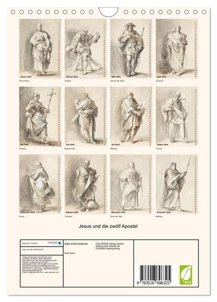 Produktbild: Jesus und die zw&ouml;lf Apostel (Wandkalender 2026 DIN A4 hoch), CALVENDO Monatskalender