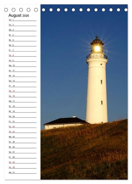 Produktbild: Leuchtt&uuml;rme in D&auml;nemark (Tischkalender 2026 DIN A5 hoch), CALVENDO Monatskalender