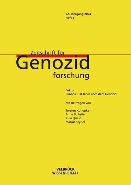Produktbild: Zeitschrift f&uuml;r Genozidforschung, 22. Jahrgang 2024, Heft 2