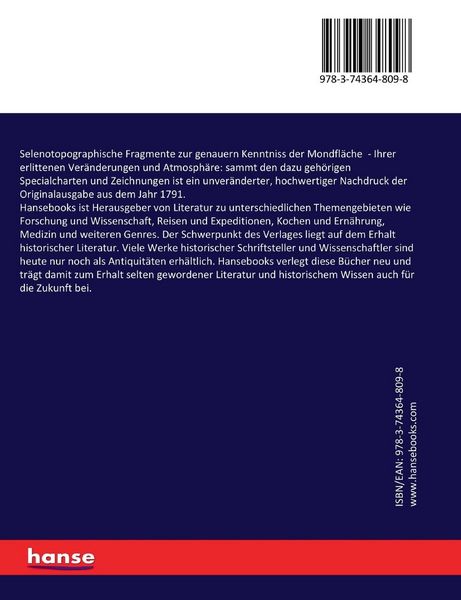 Produktbild: Selenotopographische Fragmente zur genauern Kenntniss der Mondfl&auml;che