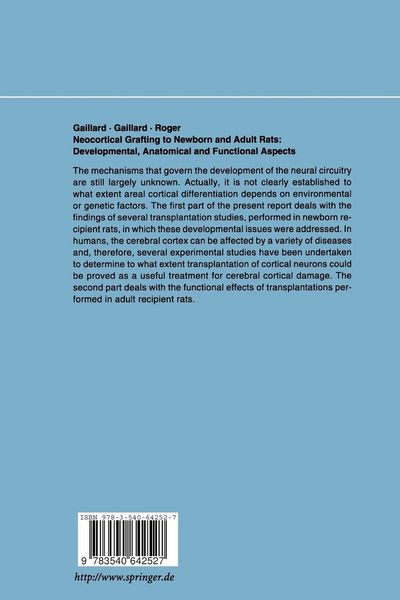 Produktbild: Neocortical Grafting to Newborn and Adult Rats: Developmental, Anatomical and Functional Aspects