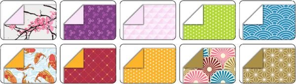 Produktbild: Folia  Faltbl&auml;tter JAPAN 80g/m&sup2;, 15x15cm, 50 Blatt, 10 Motive sortiert