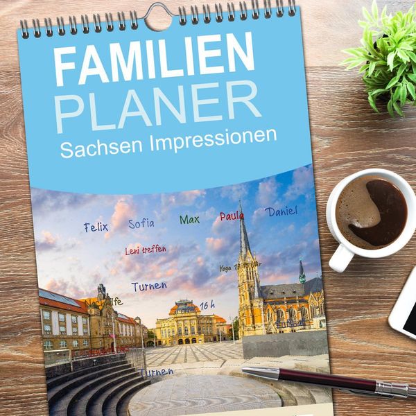 Produktbild: Familienplaner 2026 - Sachsen Impressionen mit 5 Spalten (Wandkalender, 21 x 45 cm) CALVENDO