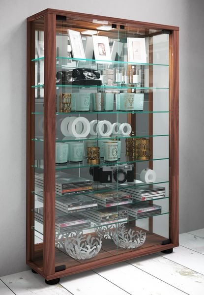Produktbild: Glas Stand Vitrine Sammelvitrine Lumo Mini Spiegel