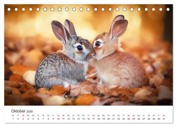 Produktbild: Fantastisch, flauschig, frech! - Ein Kaninchenkalender (Tischkalender 2026 DIN A5 quer), CALVENDO Monatskalender
