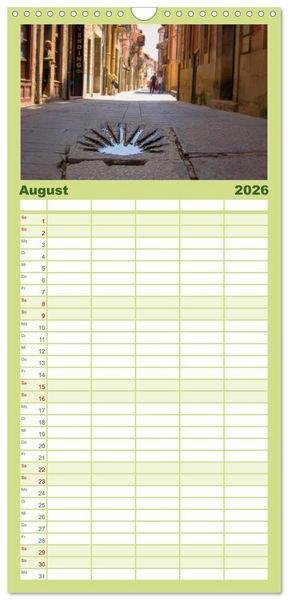Produktbild: Familienplaner 2026 - Jakobsweg - pilgern auf dem Camino de Santiago mit 5 Spalten (Wandkalender, 21 x 45 cm) CALVENDO