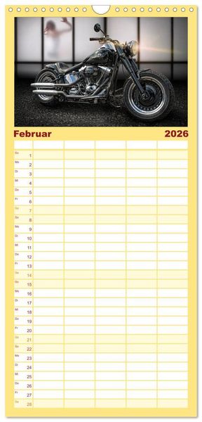 Produktbild: Familienplaner 2026 - Motorrad-Tr&auml;ume &ndash; Chopper und Custombikes mit 5 Spalten (Wandkalender, 21 x 45 cm) CALVENDO