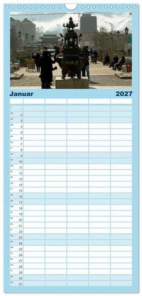 Produktbild: Familienplaner 2027 - UB, Ulan Bator, Ulaanbaatar mit 5 Spalten (Wandkalender, 21 x 45 cm) CALVENDO