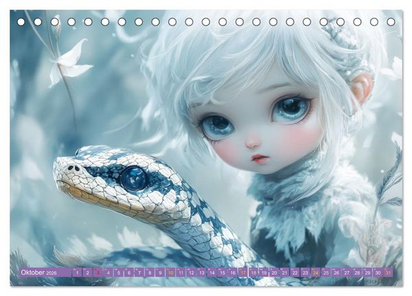 Produktbild: Winterliche Fantasie Anim&eacute; (Tischkalender 2026 DIN A5 quer), CALVENDO Monatskalender
