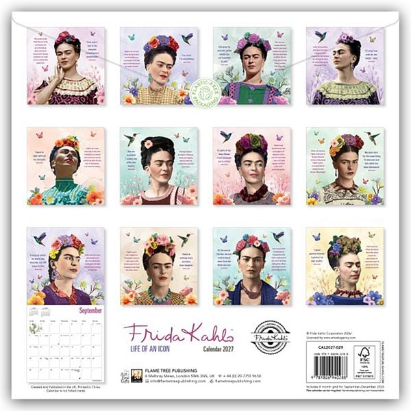 Produktbild: Frida Kahlo &ndash; Life of an Icon 2027 &ndash; Original Flame Tree Publishing-Kalender [Kalender]