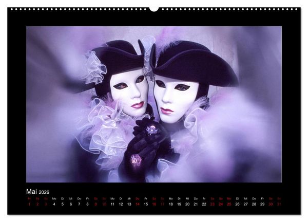 Produktbild: Venezianischer Karneval (hochwertiger Premium Wandkalender 2026 DIN A2 quer), Kunstdruck in Hochglanz