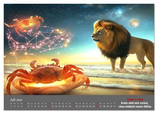Produktbild: Sternzeichen im Einklang - Aszendent im Jahreshoroskop (Wandkalender 2026 DIN A3 quer), CALVENDO Monatskalender