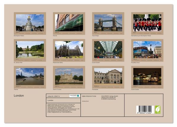 Produktbild: London (Wandkalender 2026 DIN A3 quer), CALVENDO Monatskalender