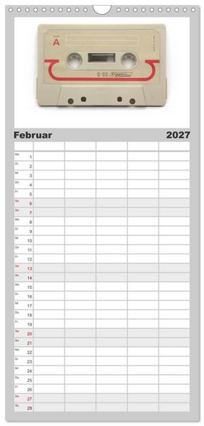 Produktbild: Familienplaner 2027 - Audio Tapes mit 5 Spalten (Wandkalender, 21 x 45 cm) CALVENDO