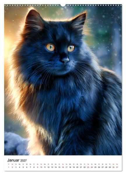 Produktbild: Von wegen Ungl&uuml;ck! - Die faszinierende Welt schwarzer Katzen (Wandkalender 2027 DIN A2 hoch), CALVENDO Monatskalender