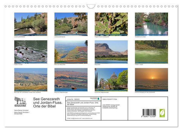 Produktbild: See Genezareth und Jordan-Fluss. Orte der Bibel (Wandkalender 2026 DIN A3 quer), CALVENDO Monatskalender