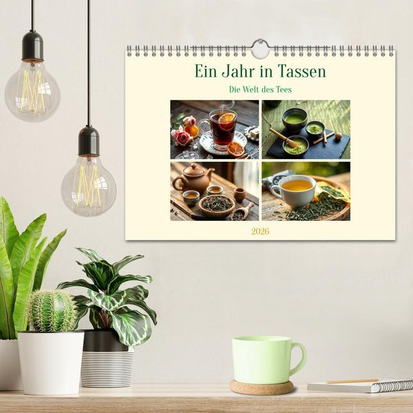 Produktbild: Ein&nbsp;Jahr&nbsp;in&nbsp;Tassen - Die Welt des Tees (Wandkalender 2026 DIN A4 quer), CALVENDO Monatskalender