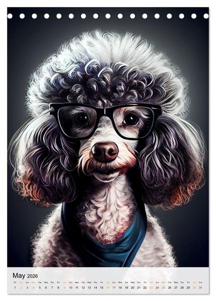 Produktbild: Hipster Dogs (Desk Calendar 2026 DIN A5 portrait), CALVENDO 12 Month DeskCalendar