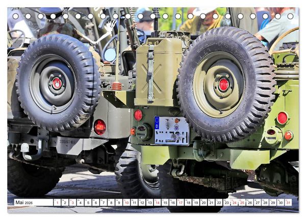 Produktbild: Willys Jeep im Detail vom Frankfurter Taxifahrer Petrus Bodenstaff (Tischkalender 2026 DIN A5 quer), CALVENDO Monatskalender