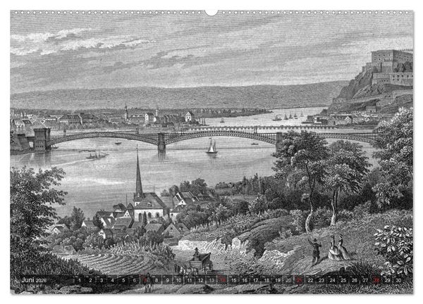 Produktbild: Der Rhein in alten Stichen (Wandkalender 2026 DIN A2 quer), CALVENDO Monatskalender