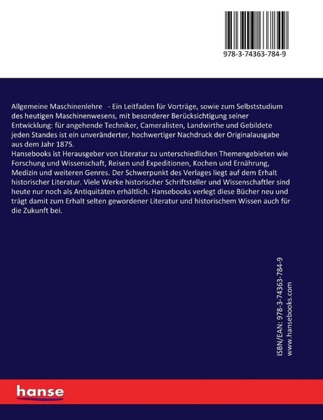 Produktbild: Allgemeine Maschinenlehre